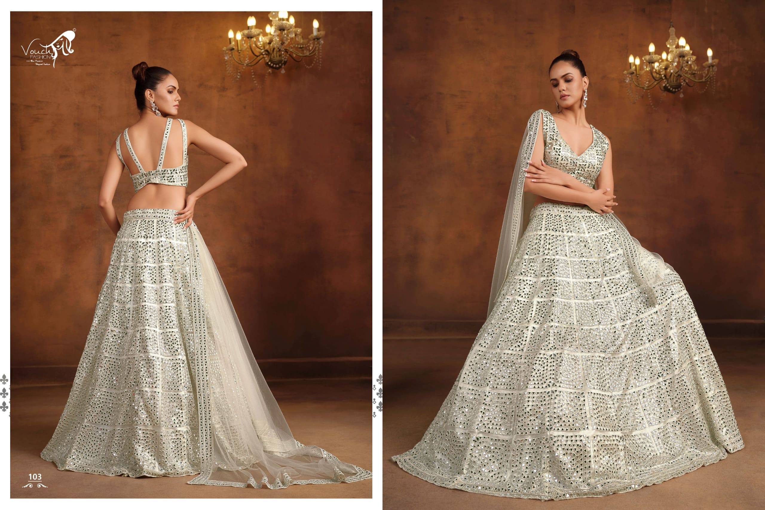 Sanya vol-2 by vouche 101 To 109 Series Festive Wear Collection Beautiful Stylish Colorful Fancy Party Wear & Occasional Wear Chinnon/Georgette Lehengas At Wholesale Price